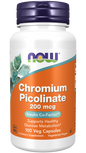 Now Foods Suplemento Picolinato de Cromo, 200 mcg por cápsulas, 100 Cápsulas