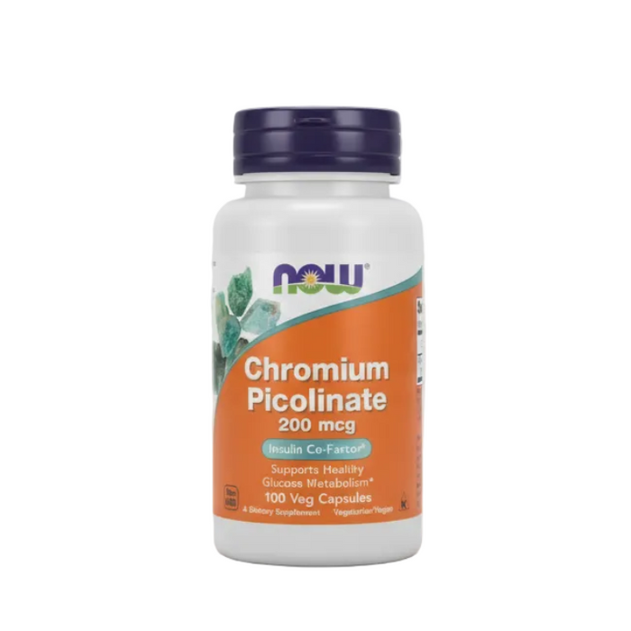 Now Suplemento Picolinato de Cromo 200 mcg, 100 Cápsulas