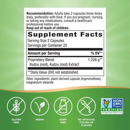 Nature's Way Suplemento Raíz de Kudzu 1226 mg, 50 cápsulas