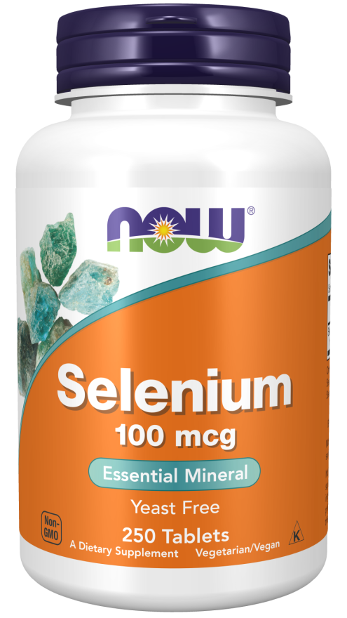 Now Suplemento de Selenio, 100 mcg por tableta, 250 Tabletas para 8 meses