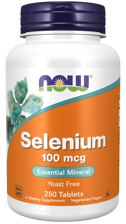 Now Suplemento de Selenio, 100 mcg por tableta, 250 Tabletas para 8 meses
