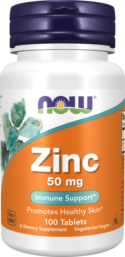 Now Foods Suplemento de Zinc, 50 mg por tableta, 100 Tabletas