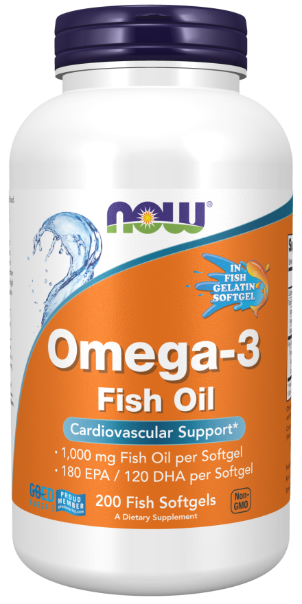 Now Foods - Suplemento de Omega 3 Cont. 200 Capsulas de 1000mg