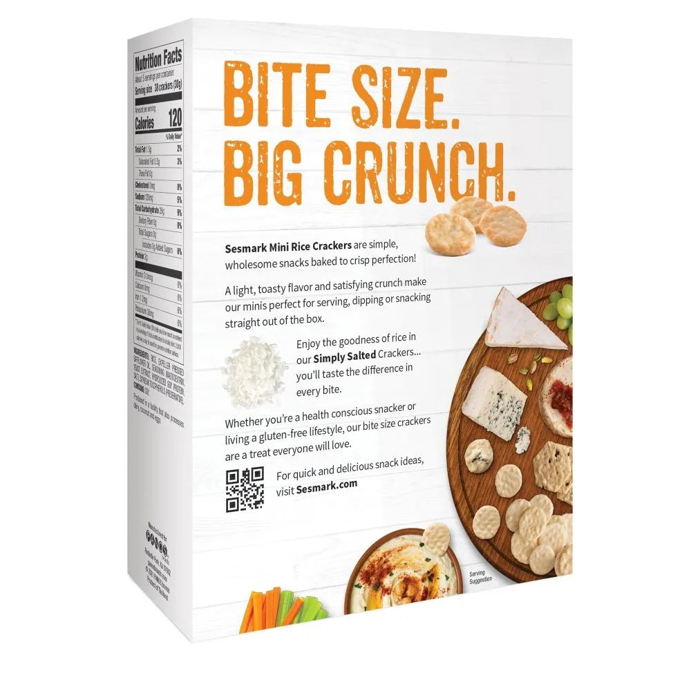 Sesmark Galletas saladas, sin gluten, sal marina, 3.5oz (100g)