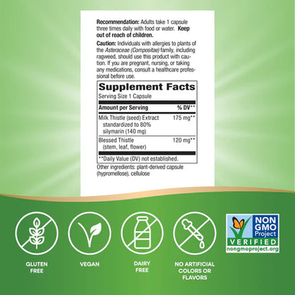 Nature's Way Suplemento de Cardo Mariano, 60 cápsulas