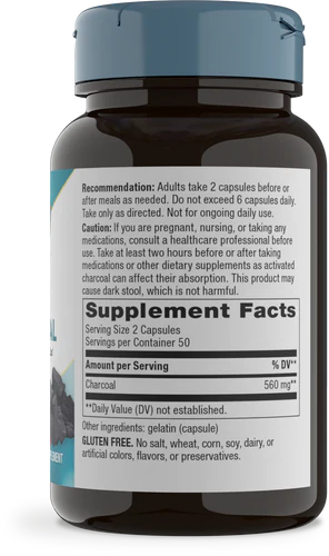 Nature's Way Suplemento Carbón Activado 560 mg, 100 cápsulas