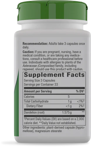 Nature's Way Suplemento Raíz de Diente de León 1575 mg, 100 cápsulas