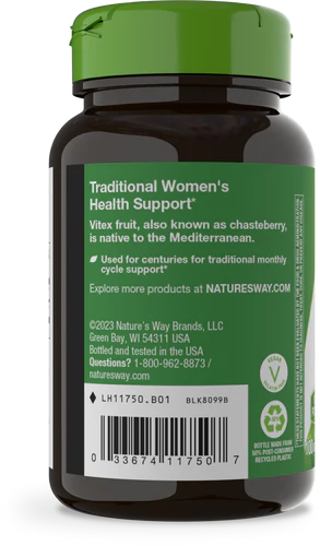 Nature's Way Suplemento de Fruta Vitex 400mg, 100 cápsulas