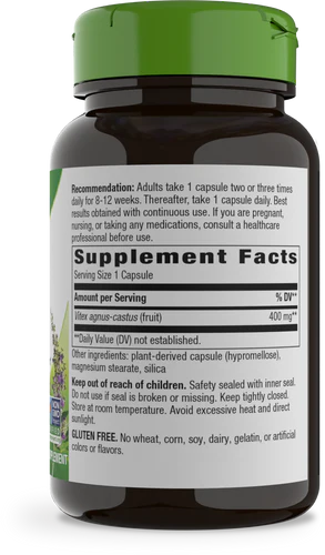 Nature's Way Suplemento de Fruta Vitex 400 mg, 100 cápsulas