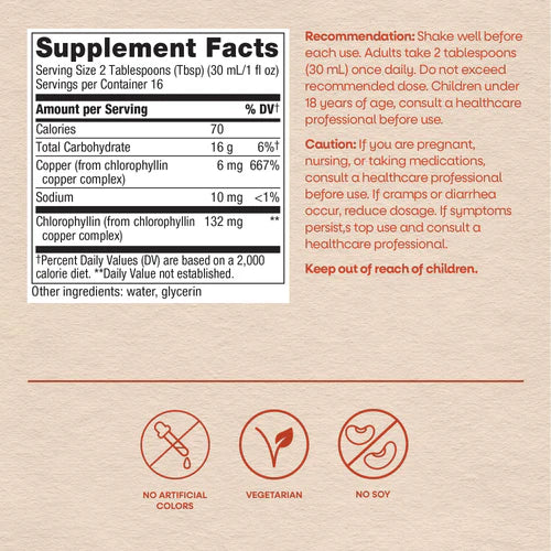 Nature's Way Suplemento Clorofila Líquida, 16 fl oz (480 ml)