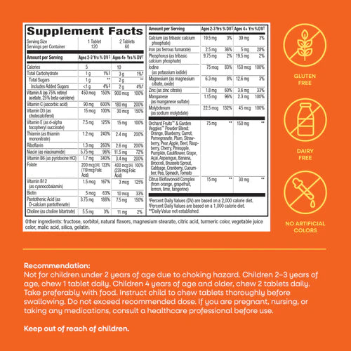 Nature's Way Multivitamínico Masticable para Niños, 120 tabletas masticables