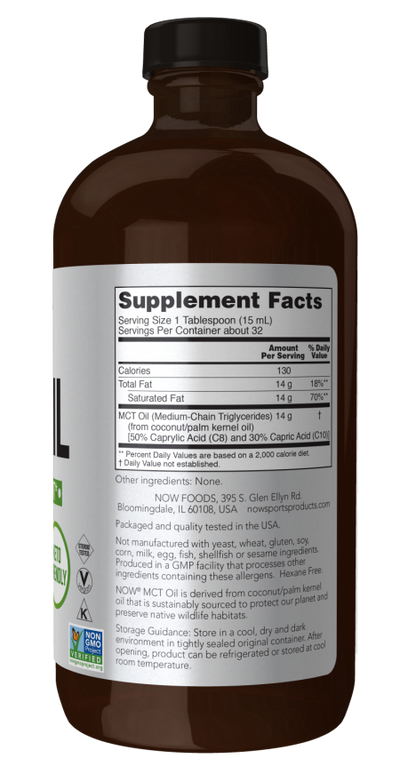 Now Suplemento de Aceite MCT 16 fl oz (473ml)