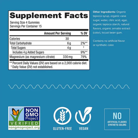 Natural Vitality CALM Suplemento Citrato de Magnesio 330mg, 60 Gomitas sabor naranja