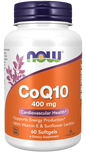 Now Suplemento de CoQ10, 400 mg por cápsula, 60 cápsulas para 2 meses