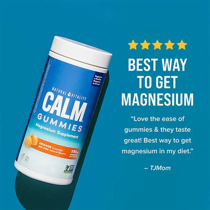 Natural Vitality CALM Suplemento Citrato de Magnesio 330mg, 60 Gomitas sabor naranja