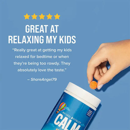 Natural Vitality CALM KIDS Citrato de Magnesio para niños, 120 gomitas sabor naranja