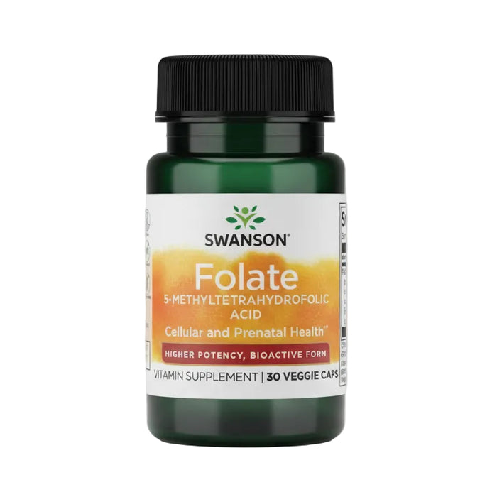 Swanson – Folato (Ácido 5-Metiltetrahidrofólico) Bioactivo DFE 30 Cápsulas