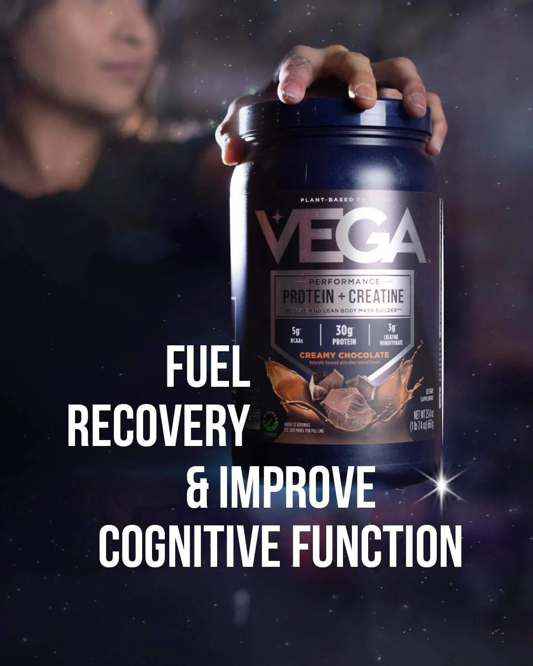 Vega Proteína + Creatina, 23.4 oz (663g), sabor chocolate