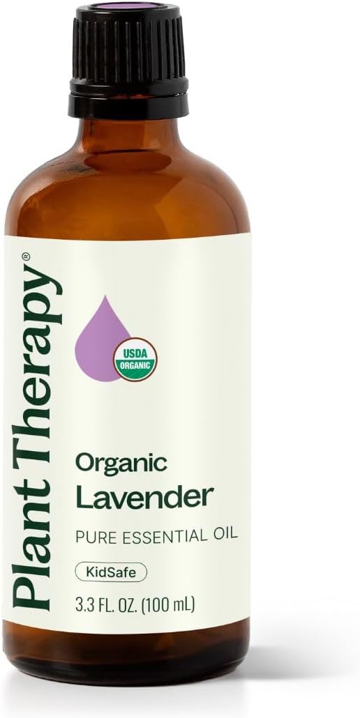 Plant Therapy Aceite Esencial Orgánico de Lavanda – 100 ml (3.3 oz) 100% Puro USDA Certified
