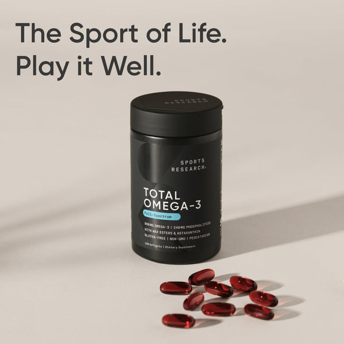 Sports Research Aceite de Pescado Omega‑3 Total, 960 mg EPA+DHA, 120 Cápsulas Blandas