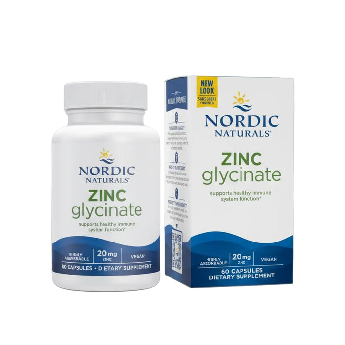Nordic Naturals Suplemento Alimenticio Glicinato de Zinc 20 mg, 60 Cápsulas