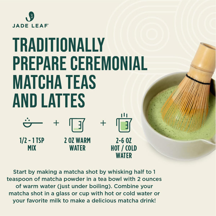 Jade Leaf Té Verde Matcha Orgánico en Polvo Edición Barista, 50 g Origen Japonés Sabor Natural