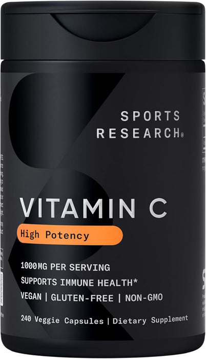 Sports Research Suplemento de Vitamina C, 240 cápsulas