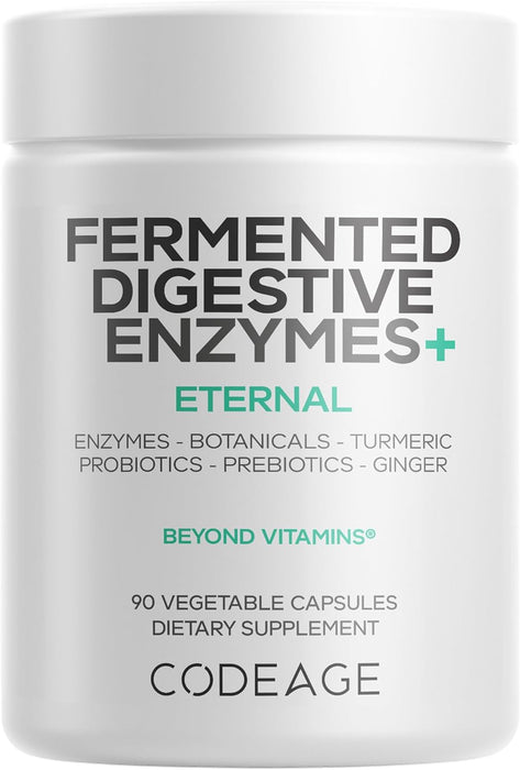 Codeage Enzimas Digestivas Fermentadas, 14 Enzimas + Probióticos & Prebióticos, 90 Cápsulas