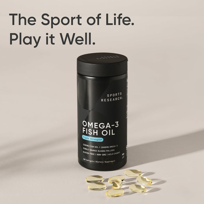 Sports Research Omega‑3 Fish Oil 1250 mg Triple Strength, 180 Cápsulas Blandas