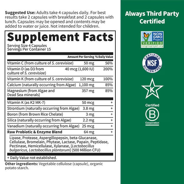 Garden Of Life Vitamin CODE Suplemento de Calcio, 120 Cápsulas
