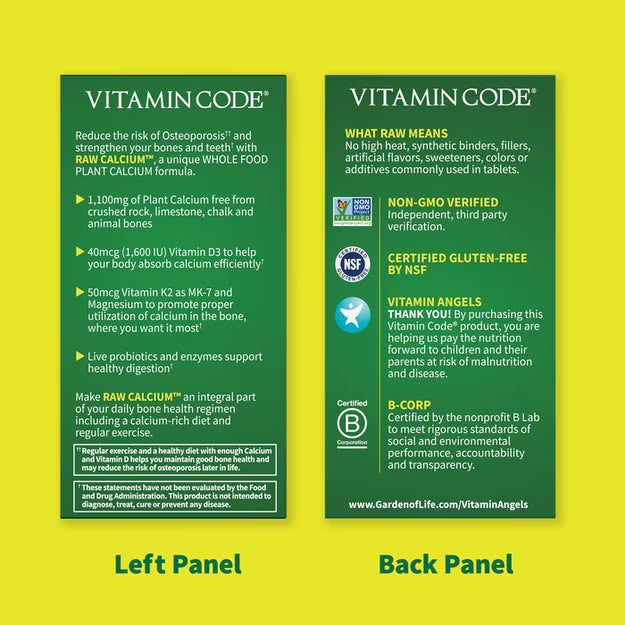 Garden Of Life Vitamin CODE Suplemento de Calcio, 120 Cápsulas
