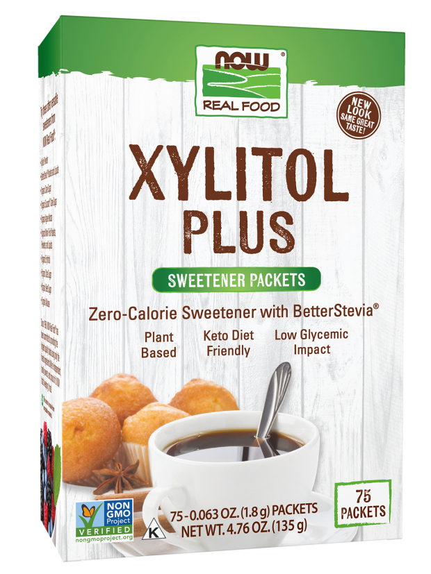 Now Real Foods Xilitol 75 sobres de 1.8 c/u 135g