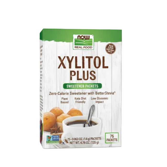 Now Real Foods Xilitol 75 sobres de 1.8 c/u 135g