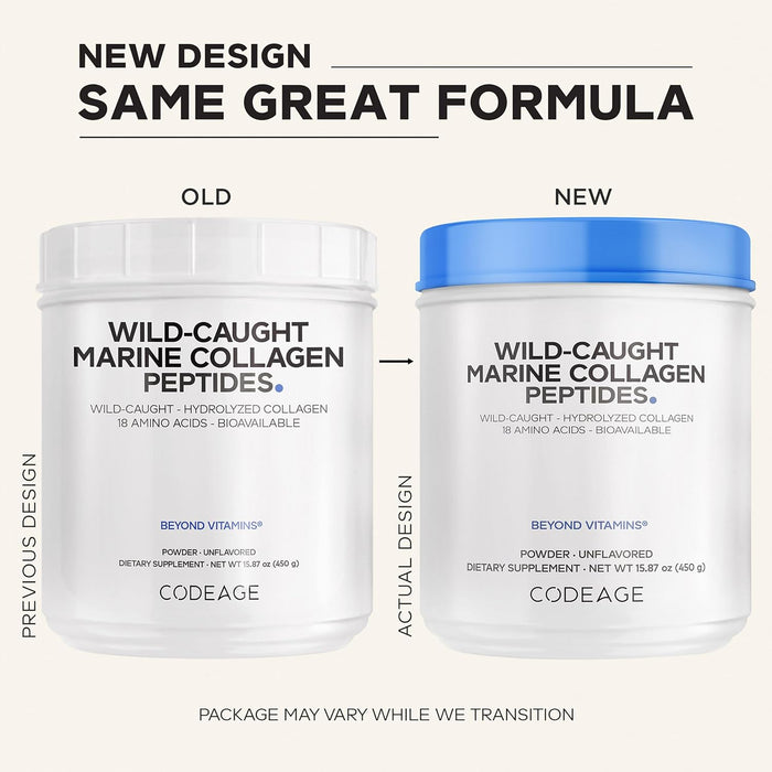 Codeage Péptidos de Colágeno Marino Hidrolizado, 450 g
