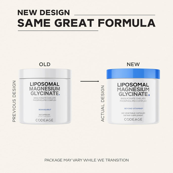 Codeage Glicinato de Magnesio Liposomal, 240 Cápsulas