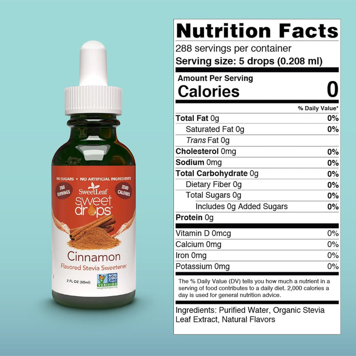 SweetLeaf Sweet Drops Gotas dulces de canela, 2 oz (60ml)