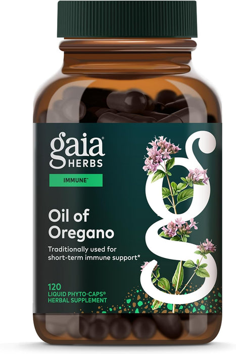 Gaia Herbs Suplemento Aceite de Oregano, 120 Cápsulas Veganas, Apoyo Inmunológico e Intestinal