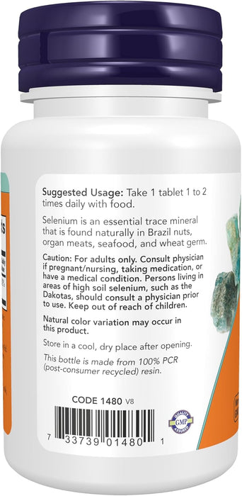 Now Suplemento de Selenio 100mcg, 100 tabletas