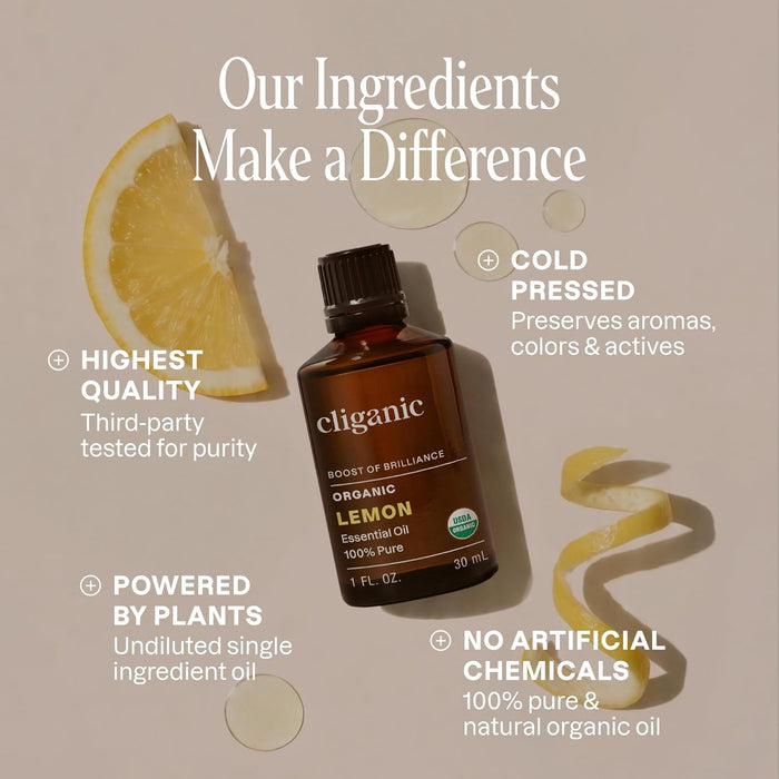 Cliganic Aceite Esencial de Limón Orgánico 10 ml