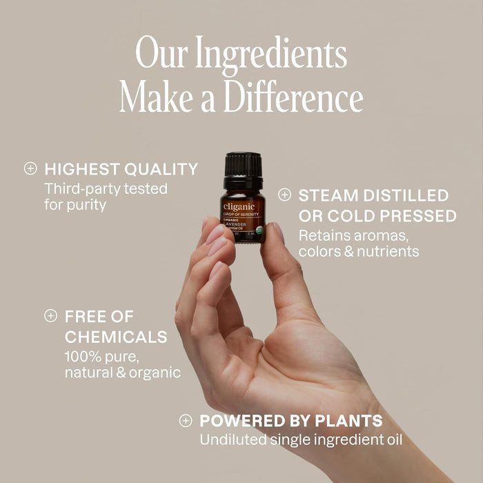 Cliganic Set de Aceites Esenciales Orgánicos, 6 Frascos (Menta, Lavanda, Eucalipto, Árbol de Té, Lemongrass y Naranja)