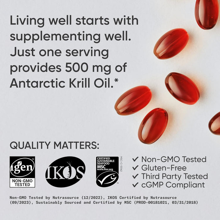 Sports Research Aceite de Krill Antártico con Omega‑3 EPA & DHA + Astaxantina, 120 Mini Softgels