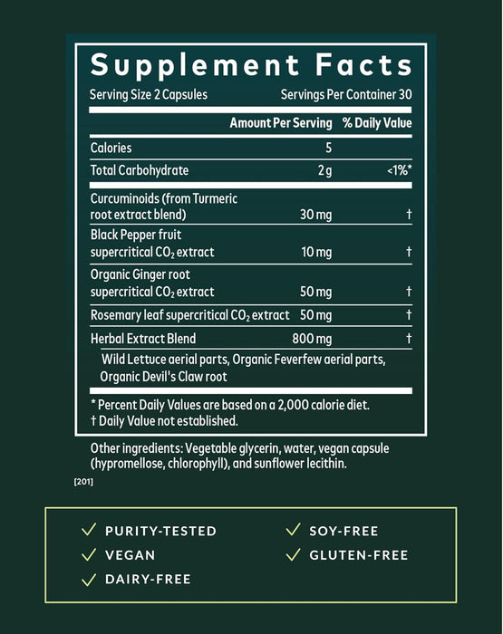 Gaia Herbs Suplemento Turmeric Supreme, 60 Cápsulas Veganas, Apoyo Antiinflamatorio y Bienestar General