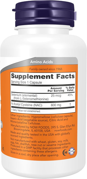 Now Suplemento de Acetilcisteina 100 Tabletas de 600mg