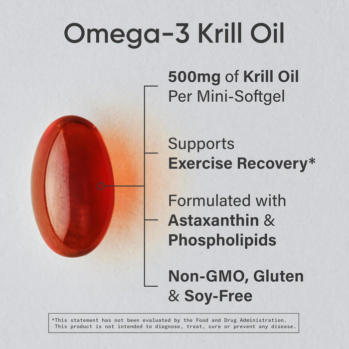 Sports Research Aceite de Krill Antártico con Omega‑3 EPA & DHA + Astaxantina, 120 Mini Softgels