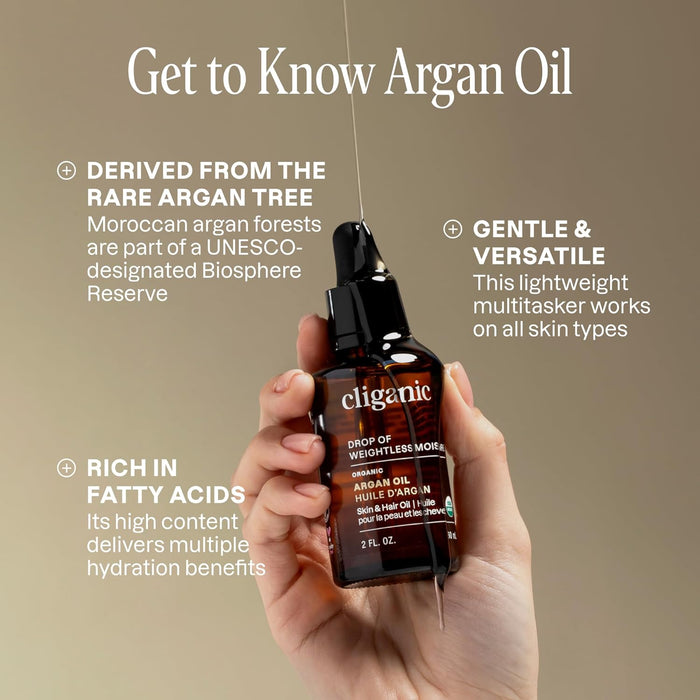 Cliganic Aceite de Argán Orgánico 2 oz (60 ml)
