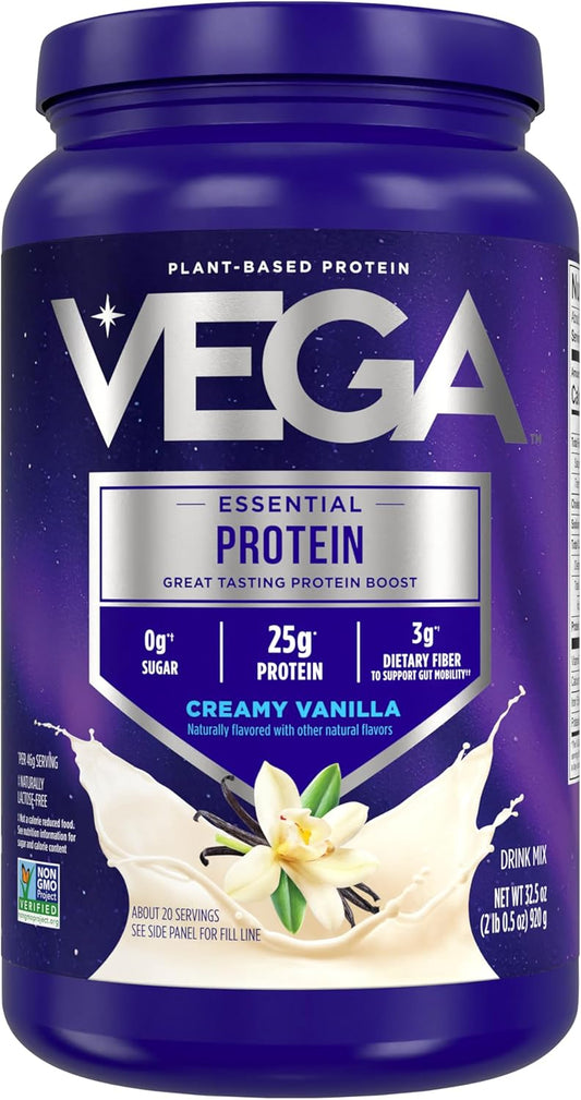 Vega Proteína en polvo a base de plantas de vainilla, 32.5 onzas