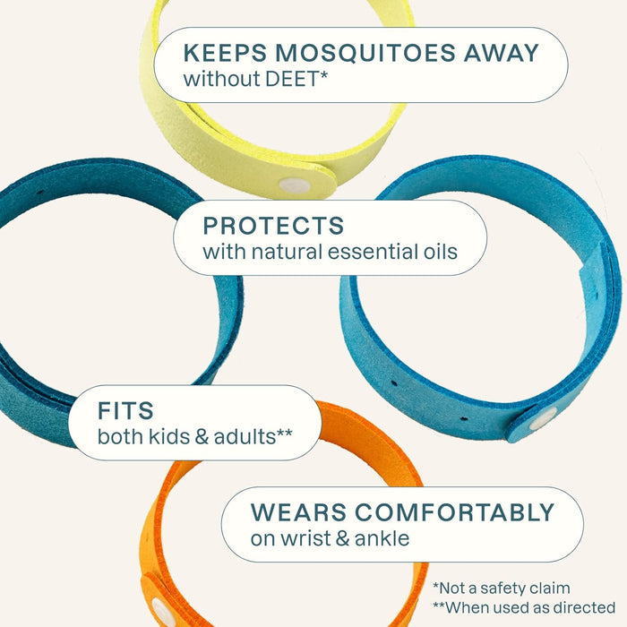 Cliganic Bracaletes repelente de mosquitos, paquete de 10 pz