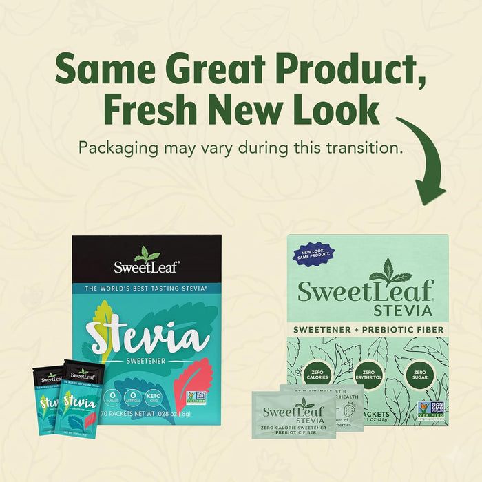 SweetLeaf Edulcorante Natural de Stevia, 70 Sobres