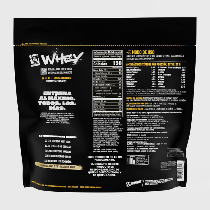 Mutant WHEY Mezcla de Proteína de Suero 4‑Whey, Cookies & Cream, 5 lb (2.27 kg), Con Enzimas Añadidas, Non‑GMO, Certificado GMP