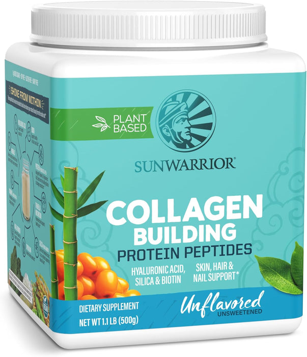 Sunwarrior Péptidos de Proteína Constructora de Colágeno, Sin Sabor, 500 g, Vegana, Sin OMG